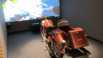 Simulateur à bord d'un side-car wonder 1953 Simulateur à bord d'un side-car wonder 1953